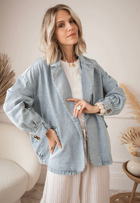 Bomber Blazer Denim Blue - Jacket