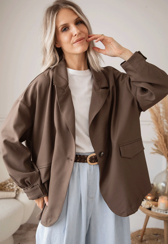 Jacke - Bomber Blazer Smooth - Dunkelbraun