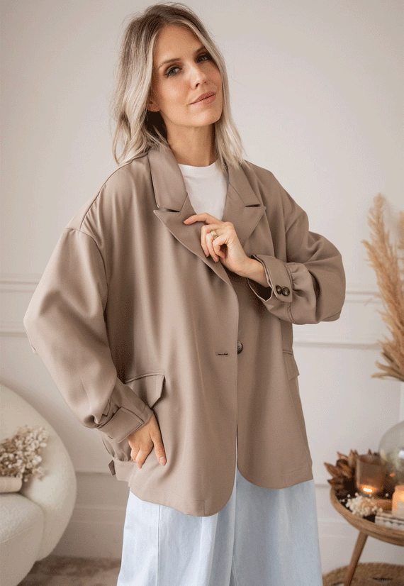 Bomber Blazer Smooth Taupe - Jacket