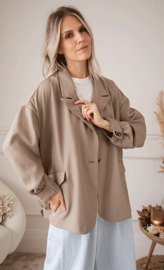 Bomber Blazer Smooth Taupe - Jacket