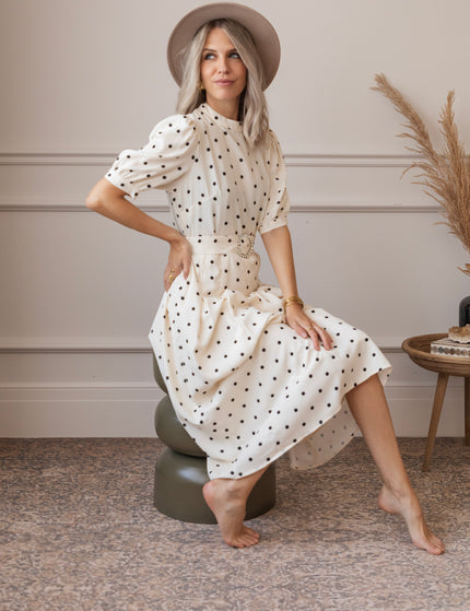 Audrey Dots White - Maxi Dress