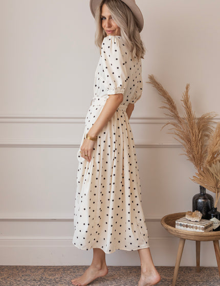 Audrey Dots White - Maxi Dress