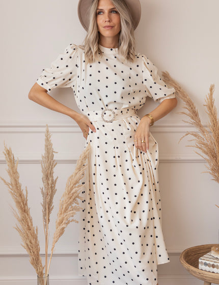 Maxikleid - Audrey Dots - Weiß