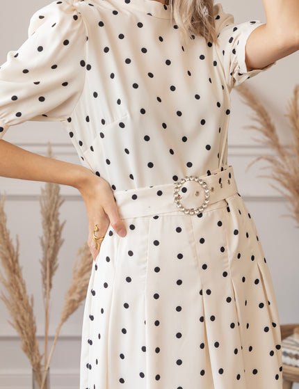 Maxikleid - Audrey Dots - Weiß