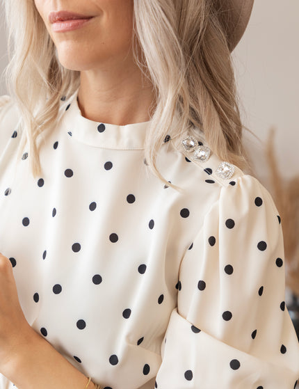 Audrey Dots White - Maxi Dress