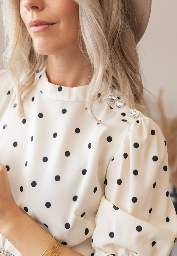 Audrey Dots White - Maxi Dress