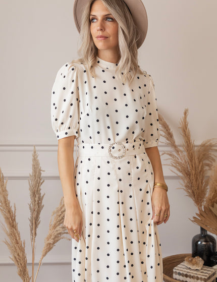 Maxikleid - Audrey Dots - Weiß