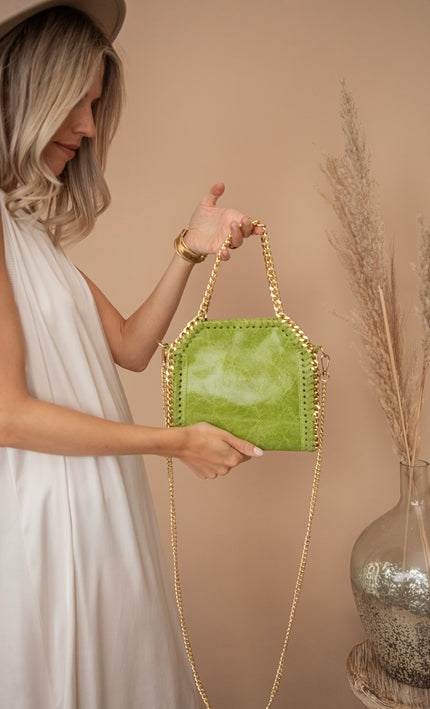 Handtasche - Chain Bag Small - Limettengrün