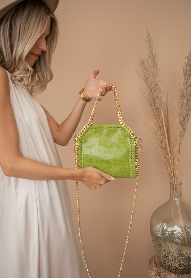 Handtasche - Chain Bag Small - Limettengrün