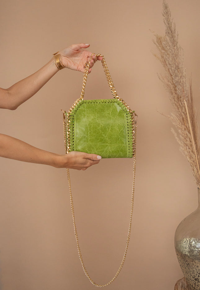 Handtasche - Chain Bag Small - Limettengrün