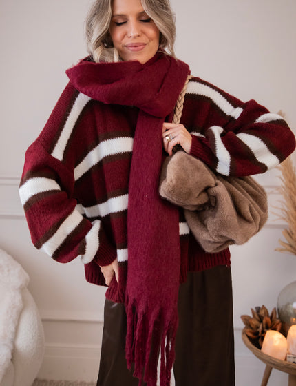 Pullover - Wrapped In Stripes - Bordeaux