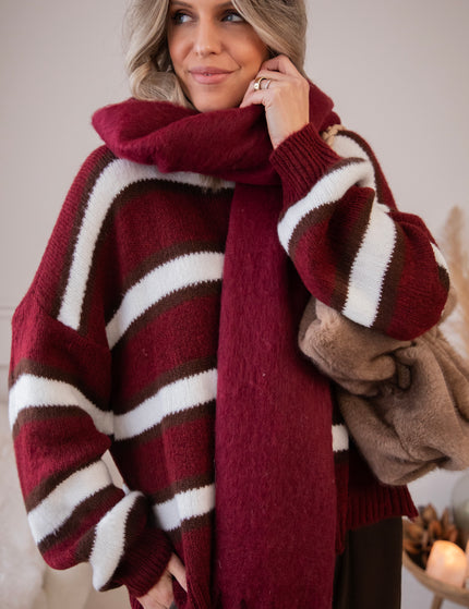 Pullover - Wrapped In Stripes - Bordeaux