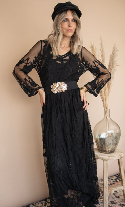 Laurel Lace Black - Maxi Dress