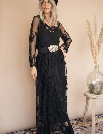 Laurel Lace Black - Maxi Jurk