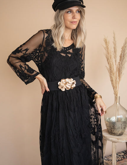 Laurel Lace Black - Maxi Jurk