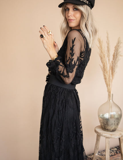 Laurel Lace Black - Maxi Jurk