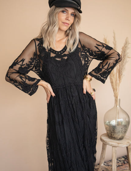 Laurel Lace Black - Maxi Dress