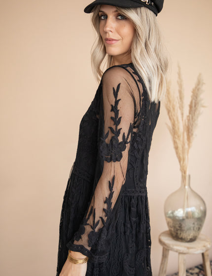 Laurel Lace Black - Maxi Jurk