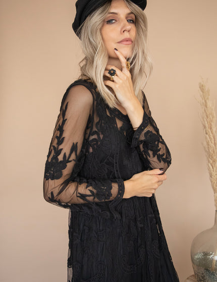 Laurel Lace Black - Maxi Dress