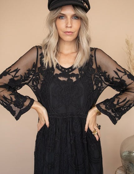 Laurel Lace Black - Maxi Jurk