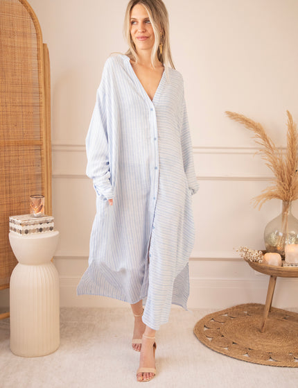 Maxikleid - Serene Stripes - Sanftes Blau