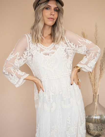 Laurel Lace Beige - Maxi Jurk