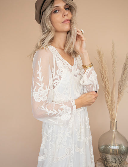 Laurel Lace Beige - Maxi Jurk