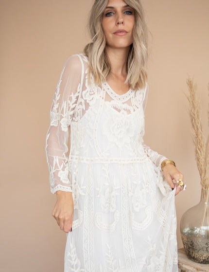 Laurel Lace Beige - Maxi Dress