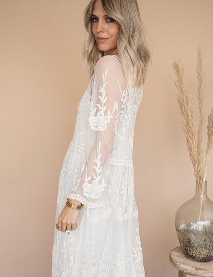 Laurel Lace Beige - Maxi Jurk