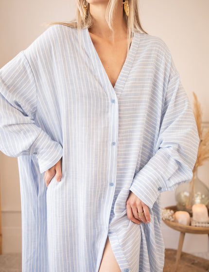 Maxikleid - Serene Stripes - Sanftes Blau