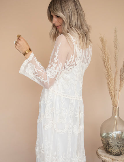 Laurel Lace Beige - Maxi Jurk