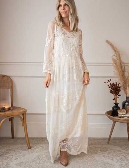 Laurel Lace Beige - Maxi Dress