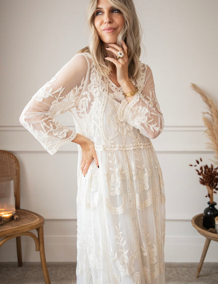 Laurel Lace Beige - Maxi Jurk