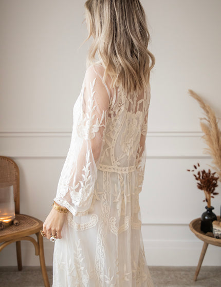 Laurel Lace Beige - Maxi Jurk