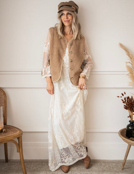 Laurel Lace Beige - Maxi Jurk