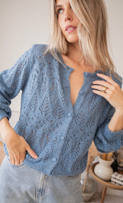 Tilly Dusty Blue - Cardigan