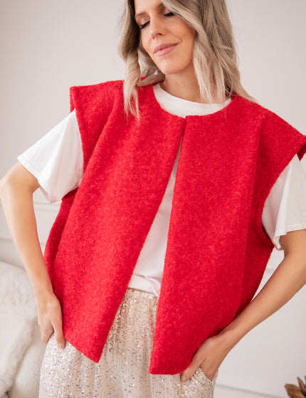 Strickjacke - Your Best Layer - Rot