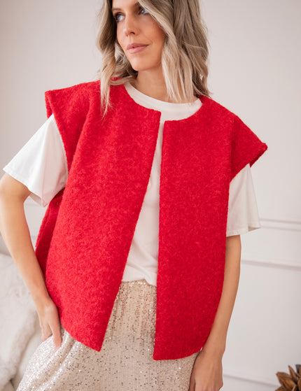 Strickjacke - Your Best Layer - Rot