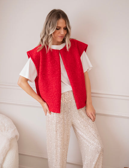 Strickjacke - Your Best Layer - Rot