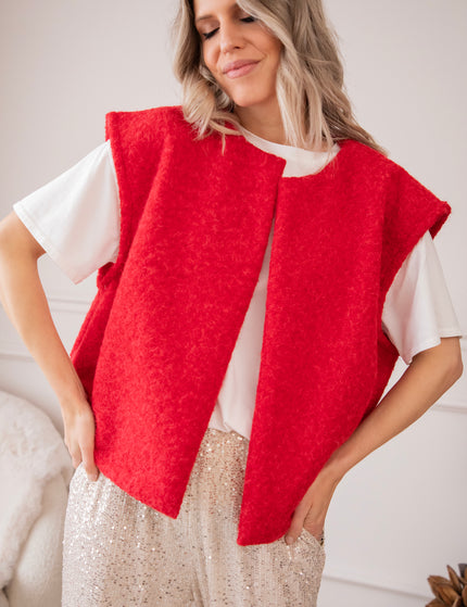 Strickjacke - Your Best Layer - Rot