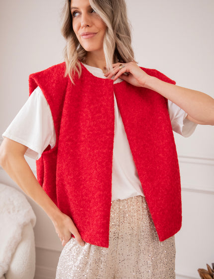 Strickjacke - Your Best Layer - Rot