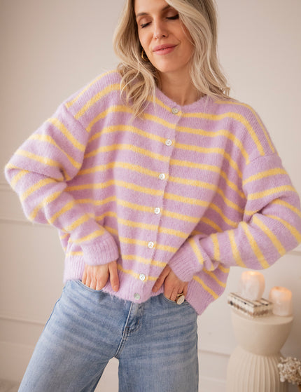 Samantha Stripe Lila/Yellow - Vest