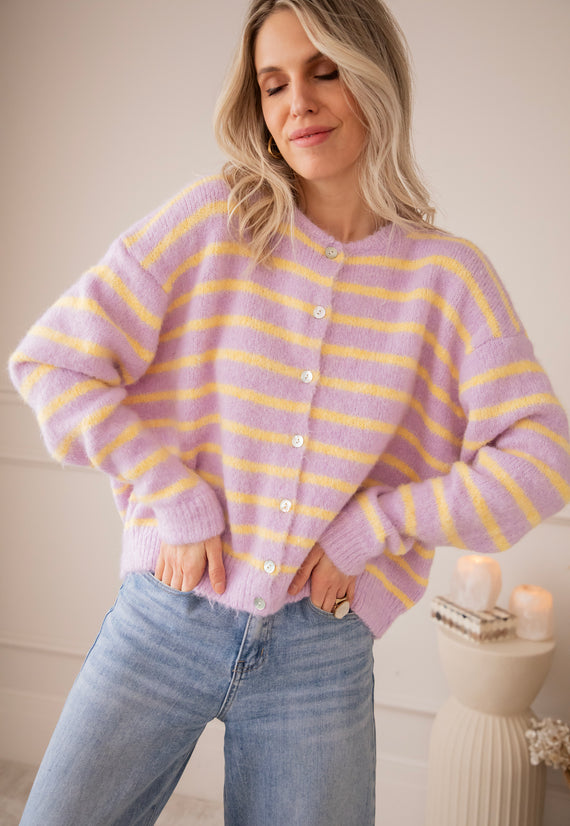 Samantha Stripe Lila/Yellow - Vest