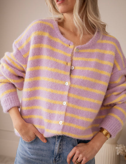 Samantha Stripe Lila/Yellow - Vest