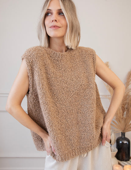 Amber Woolen Camel - Debardeur 