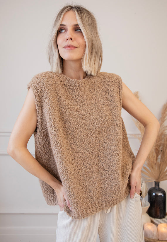 Amber Woolen Camel - Debardeur 