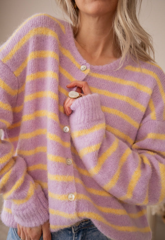 Samantha Stripe Lila/Yellow - Vest