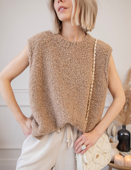 Amber Woolen Camel - Debardeur 