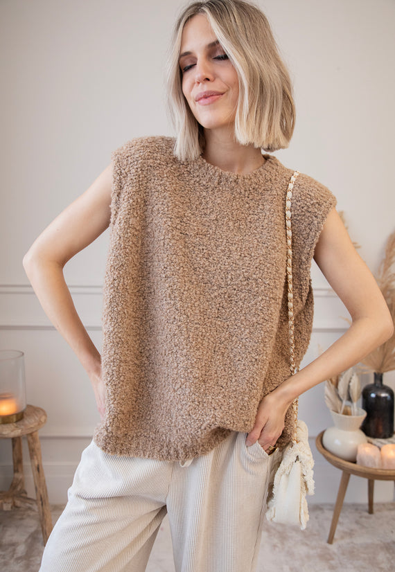 Amber Woolen Camel - Debardeur 