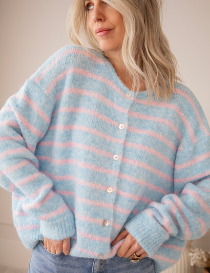 Samantha Stripe Baby Blue/Baby Pink - Vest